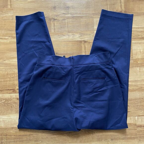 BCBGMAXAZRIA NWT L Navy Blue High Waist Pleated Tapered Paperboy Career Pants - Picture 12 of 16